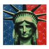 Image 1 : Steve Kaufman (1960-2010), "Liberty Head" Hand Painted Unique Variation Hand Pulled Silkscreen on Ca