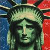 Image 2 : Steve Kaufman (1960-2010), "Liberty Head" Hand Painted Unique Variation Hand Pulled Silkscreen on Ca