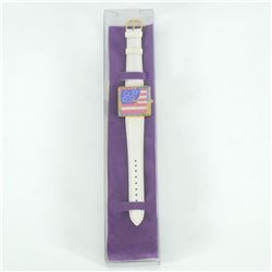 Vintage Peter Max "American Flag" Watch with Original Packaging and Paperwork.