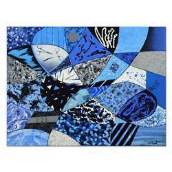Tom Pergola, "Black, Blue and White" Original Acrylic Painting on Gallery Wrapped Canvas, Hand Signe