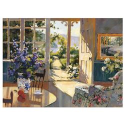 Marilyn Simandle, "Sunlit Cottage" Limited Edition on Canvas, Numbered and Hand Signed with Letter o