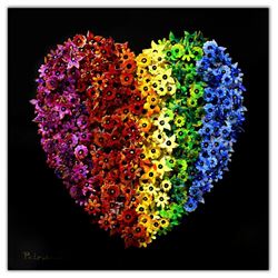 Patricia Govezensky- Original 3D Metal Art on Wood "Heart"