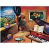 Image 1 : Oleg Nikulov- Original Giclee on Canvas "Piano with Countryside View"