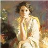 Image 2 : Pino (1939-2010) "Yellow Shawl" Limited Edition Giclee. Numbered and Hand Signed; Certificate of Aut