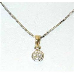 6004 14K 2 Tone Gold Necklace w/ Diamonds