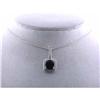 Image 1 : 6019 14k White Gold Necklace w/ Garnet/ Diamond Pendant