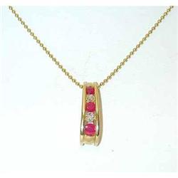 6022 14K Gold Necklace w/ Ruby Pendant
