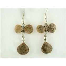 6053 Dangling Silver and Gemstone Earrings