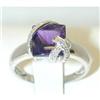 Image 1 : 355 14KW Gold Amethyst Ring w/Diamond