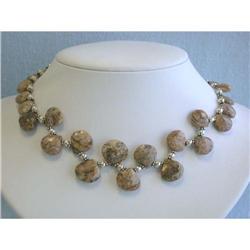 6159 Silver and Natural Gemstones Necklace