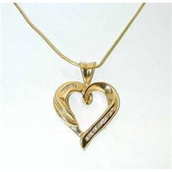 6164 14K Gold Necklace w/ Diamonds Pendant
