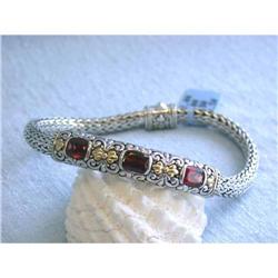 6169 Silver Bracelet with Gold and Garnet