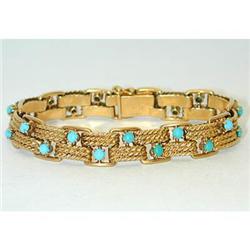 1554 BOUCHERON PARIS 18k Gold Bracelet w/Turquoise