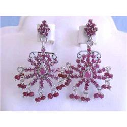6202 Silver Post Earrings w/ Ruby