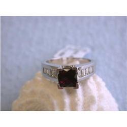 6209 14k Gold Ring with Diamonds with Rhodolite