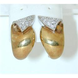 3314 18K TT Gold Diamond Earrings