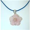 Image 1 : 788 MENEGATTI Silver Cz Pendant w/Leather Necklace