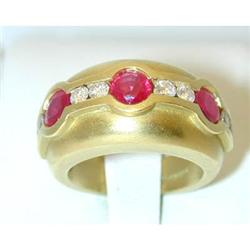 2707 B.KIESELSTEIN-CORD 18K Gold Dia/Ruby Ring