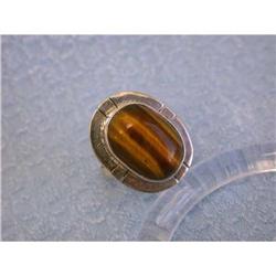 6239 Vintage Look Silver Ring with Tigers Eye