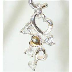 6242 Silver/ 18K Gold Pendant w/ Cubic Zirconia