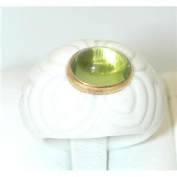 6247 BVLGARI 18K Gold Ring w/ Ceramic/ Peridot