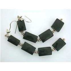 6389 Silver with Onyx Dangling Earrings