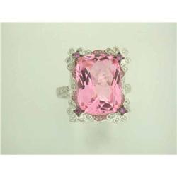 6409 14k White Gold Ring w/Diamonds, Topaz and Sapphire