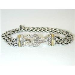 6418 David Yurman Silver/18K Gold Bracelet w/Diamonds