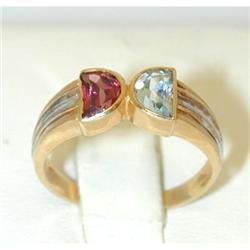 5920 14K Gold Ring w/multicolor gemstones