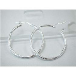 6453 Sterling Silver HOOP Earrings made in ITALY