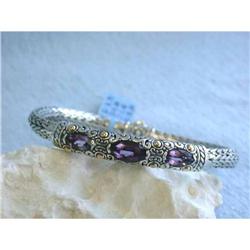 8263 Silver Bracelet with Gold and Amethyst