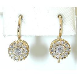 8274 14K Gold Earrings w/ Diamonds