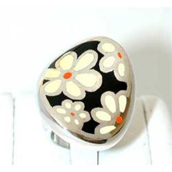 4601 MENEGATTI Silver Enamel Ring