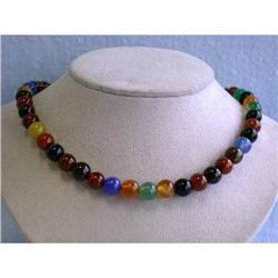 8279 Multi-colored Agate Stones with Silver Clasp
