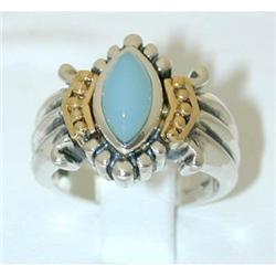6693 BJC Silver/14K Gold Chalcedony Ring