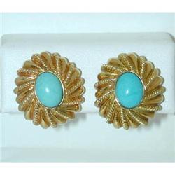 7811 TIFFANY & CO. SCHELUMBERGER 18K Gold Earrings w/Tu
