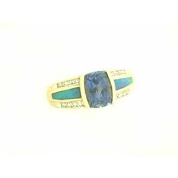 8303 14k Yellow Gold with Sapphire and Diamonds