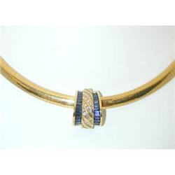 2746 KRYPELL 18K Gold Necklace w/Sapphire/Diamond