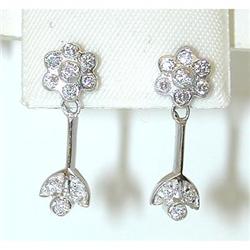 1008 14KW Gold Post Earrings w/ Cubic Zirconia