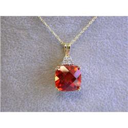 1013 14k Yellow Gold Necklace w/ Diamonds and Citrine