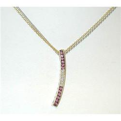 1022 18K 2 Tone Gold Necklace w/ Pendant