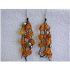Image 1 : 1029 Dangling Amber and Pearl Earrings