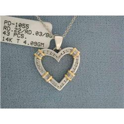 1073 14k Gold Necklace with Heart Pendant