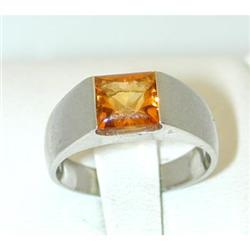 1631 Platinum Citrine Ring