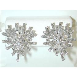 1092 18KW Gold Post/Clip-on Earrings w/ Diamonds