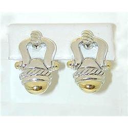 1114 David Yurman Silver/14K Gold Post/ Clip-on Earring