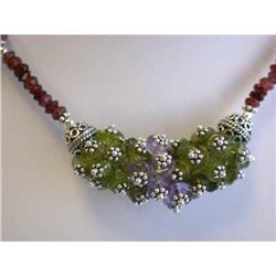 1119 Silver Necklace with Colored Gems