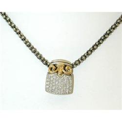 1134 Silver/ 14K Gold Necklace w/ Diamonds