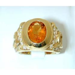 1907 MARINA B 18k Gold Citrine Ring w/Diamond