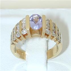1383 14k Gold Tanzanite Ring w/Diamond